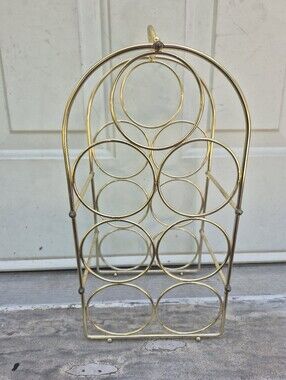 Vintage? Gold Toned Metal Wine Rack